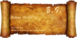 Banu Irén névjegykártya